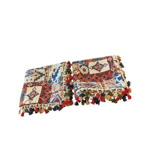 Yeiotsy Decorative Boho Throw Pillow Covers Tassels 17 x 17 Set of 2 Multicolor